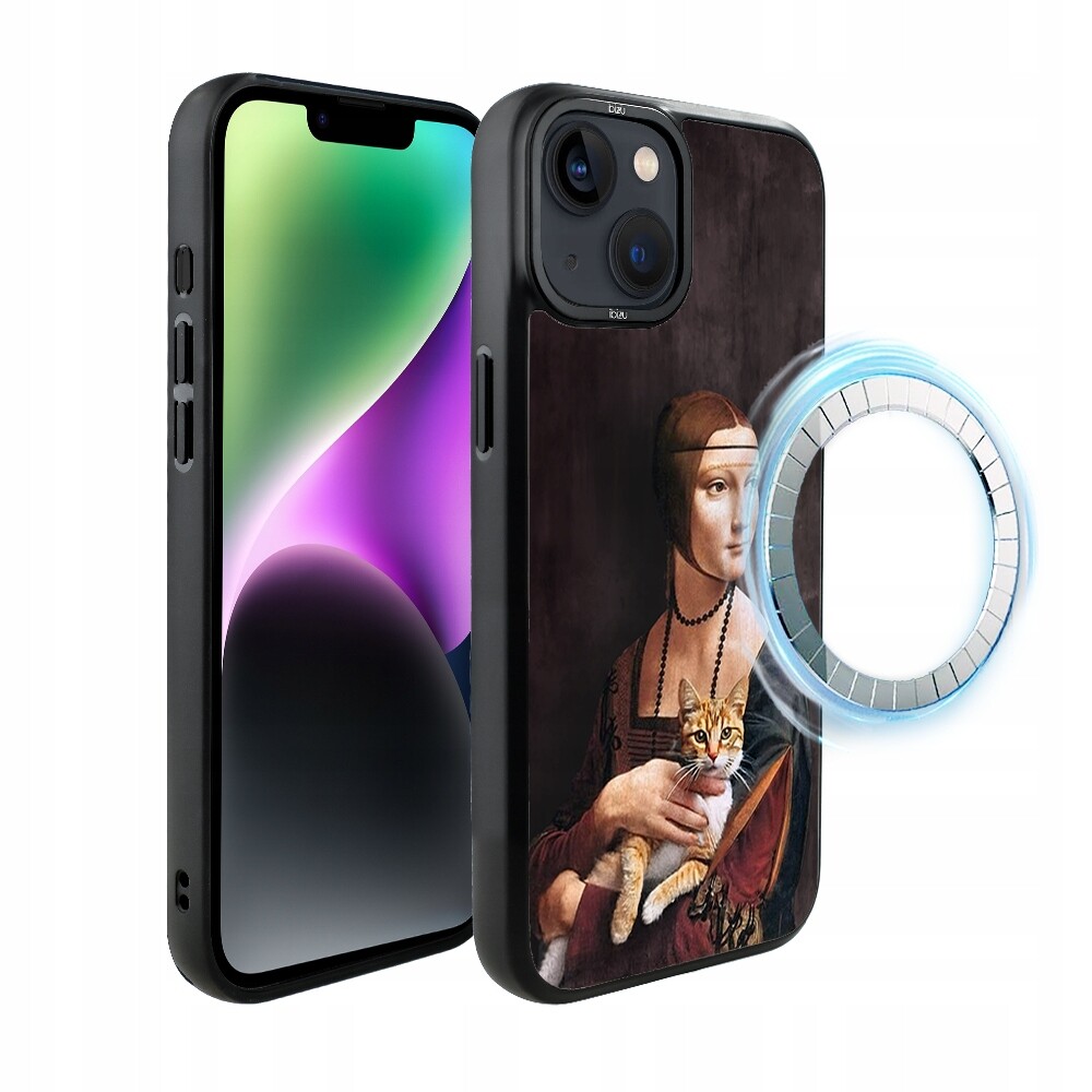 Matný Pouzdro Ibizu DropGuard s MagSafe pro iPhone 14 Plus, model Lady with Cat