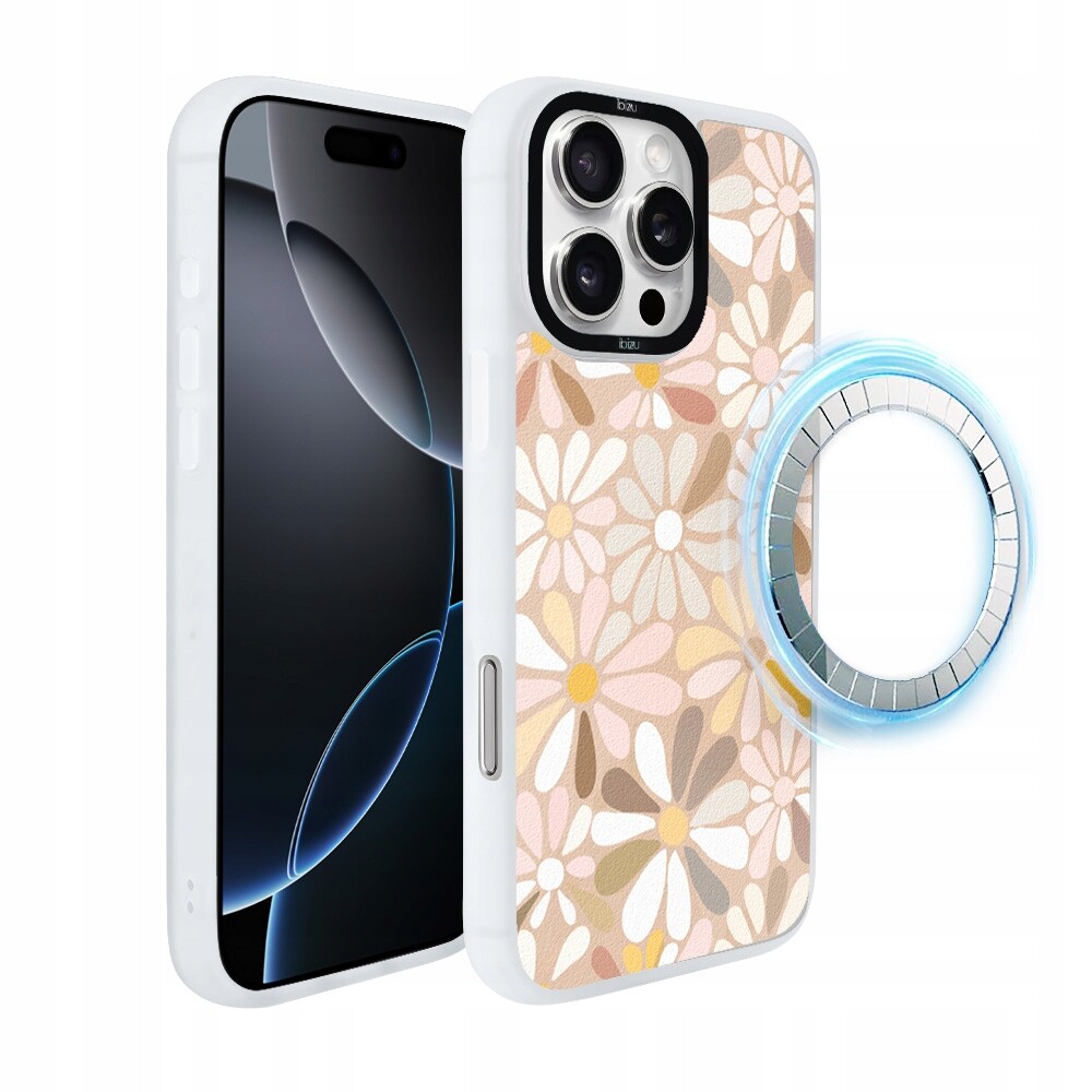 Matný Pouzdro Ibizu DropGuard pro iPhone 16 Pro s MagSafe, vintage květiny