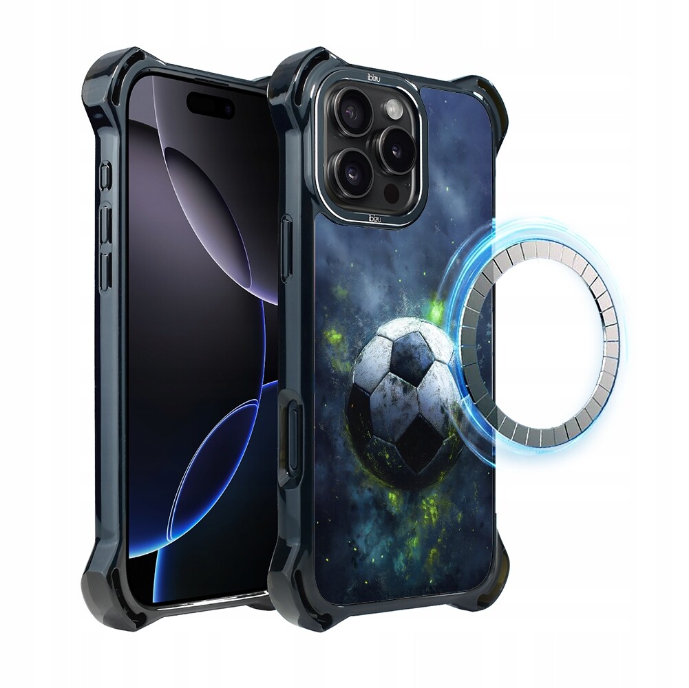 Pouzdro pro iPhone 16 Pro Ibizu DropGuard Ultra s MagSafe, Fotbal
