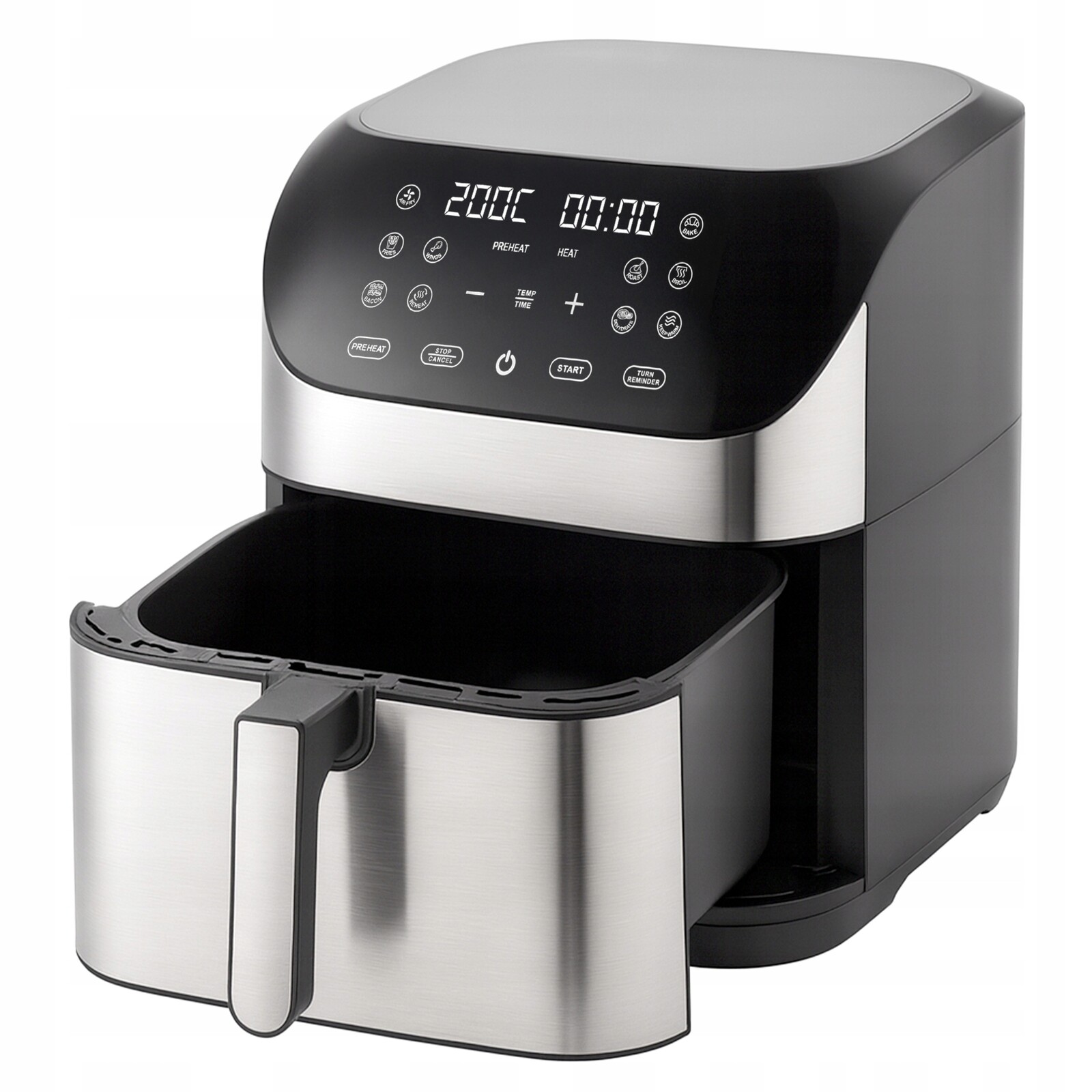 Air Fryer 8 L 10 Programů Beztuková Fritéza 1800 W S Displejem