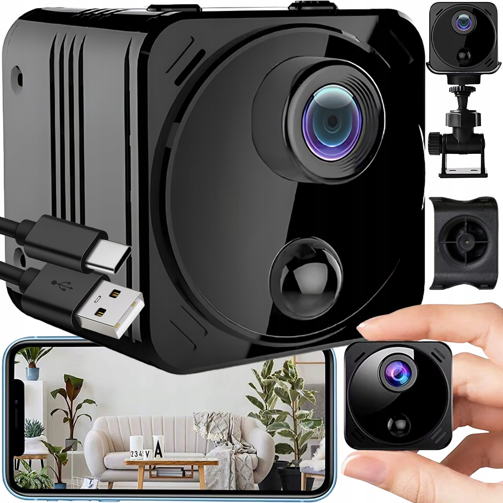 Mini Špionážní Kamera Smart Skrytá Wifi 4K Nejvyšší Kvalita