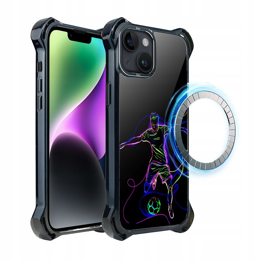 Pouzdro Ibizu DropGuard Ultra pro iPhone 14 s MagSafe, síla fotbalu
