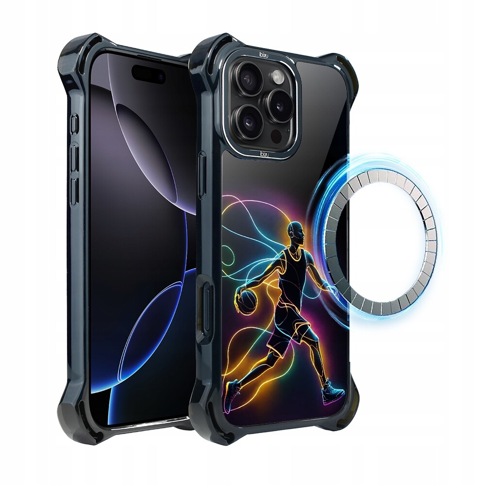 Pouzdro pro iPhone 16 Pro Max Ibizu DropGuard Ultra s MagSafe, duch basketbalu