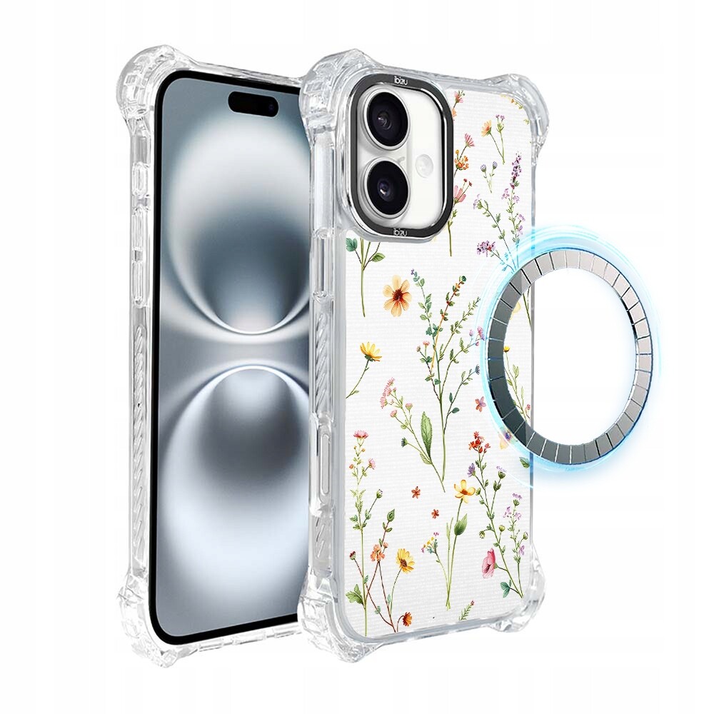 Pouzdro iPhone 16 Plus Ibizu DropGuard Ultra s MagSafe, Letní kytice