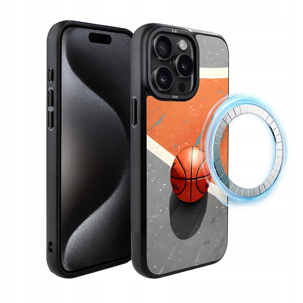 Pouzdro pro iPhone 15 Pro Max Ibizu DropGuard Matt s MagSafe, Basketbal