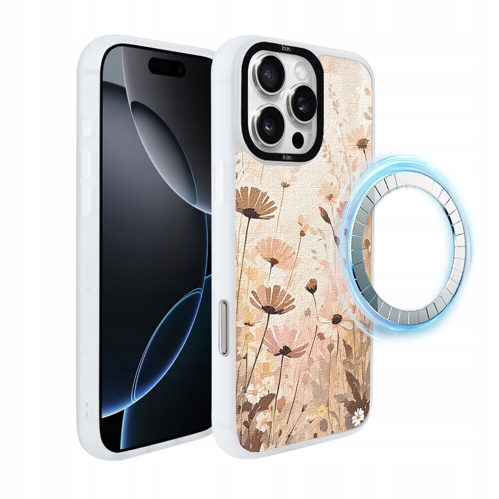 Pouzdro pro iPhone 16 Pro Ibizu DropGuard Matt s MagSafe, Květinová louka