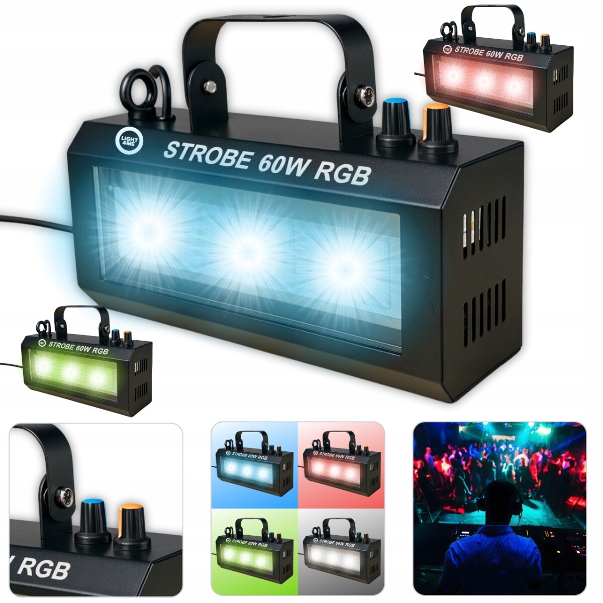 Diskotékový Stroboskopický Reflektor Pro Párty 60W Rgb Led Světelný Efekt