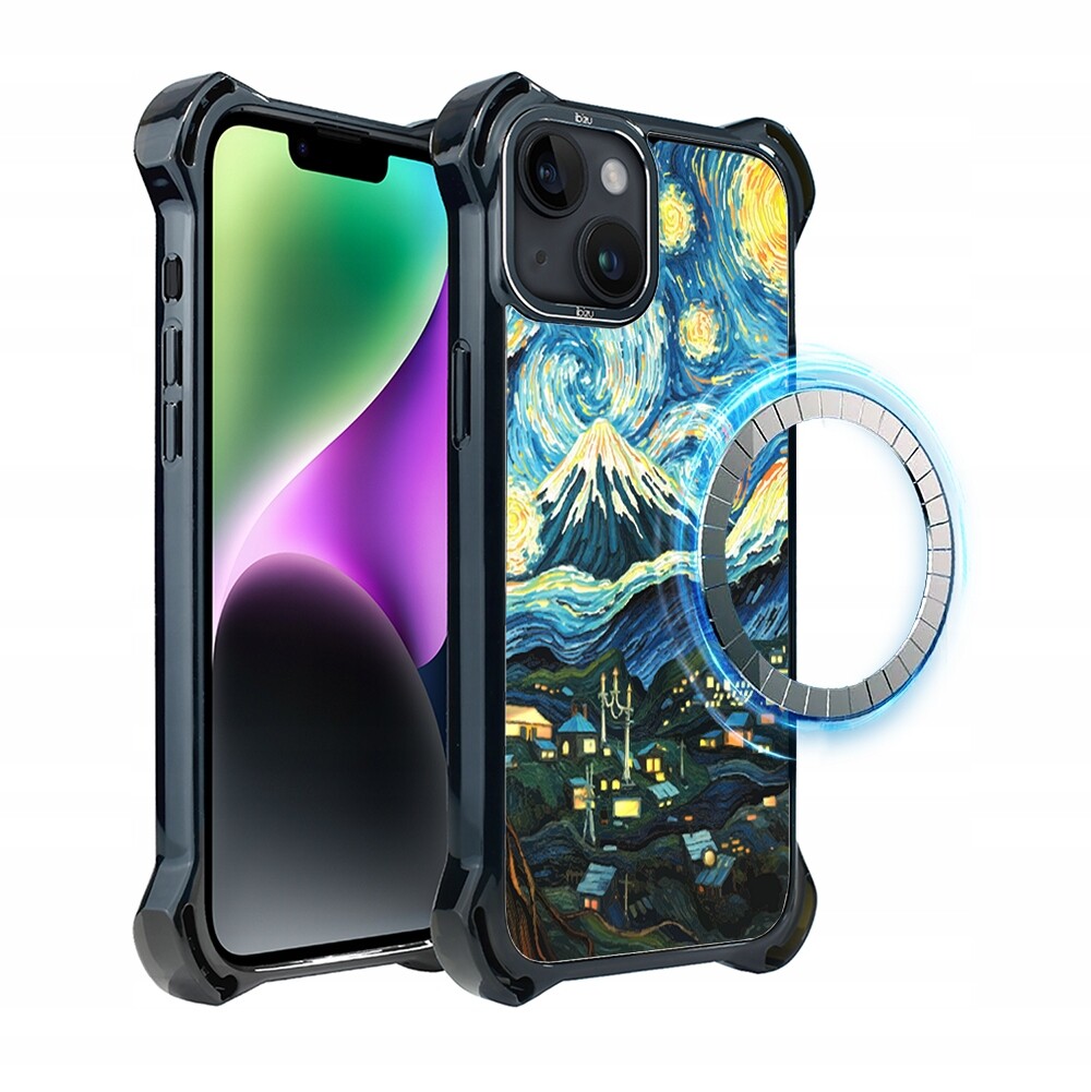 Pouzdro iPhone 14 Plus Ibizu DropGuard Ultra s MagSafe, Van Gogh, noční