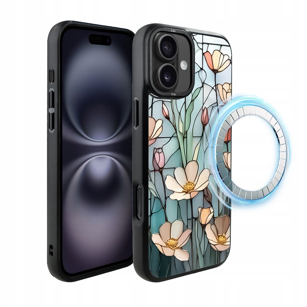 Pouzdro pro iPhone 16 Plus Ibizu DropGuard Matt s MagSafe, Šepot květin