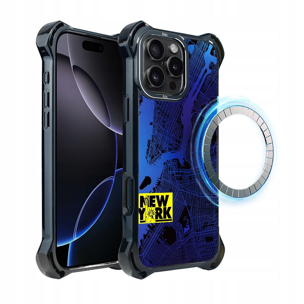 Pouzdro iPhone 16 Pro Max Ibizu DropGuard Ultra s MagSafe, New York