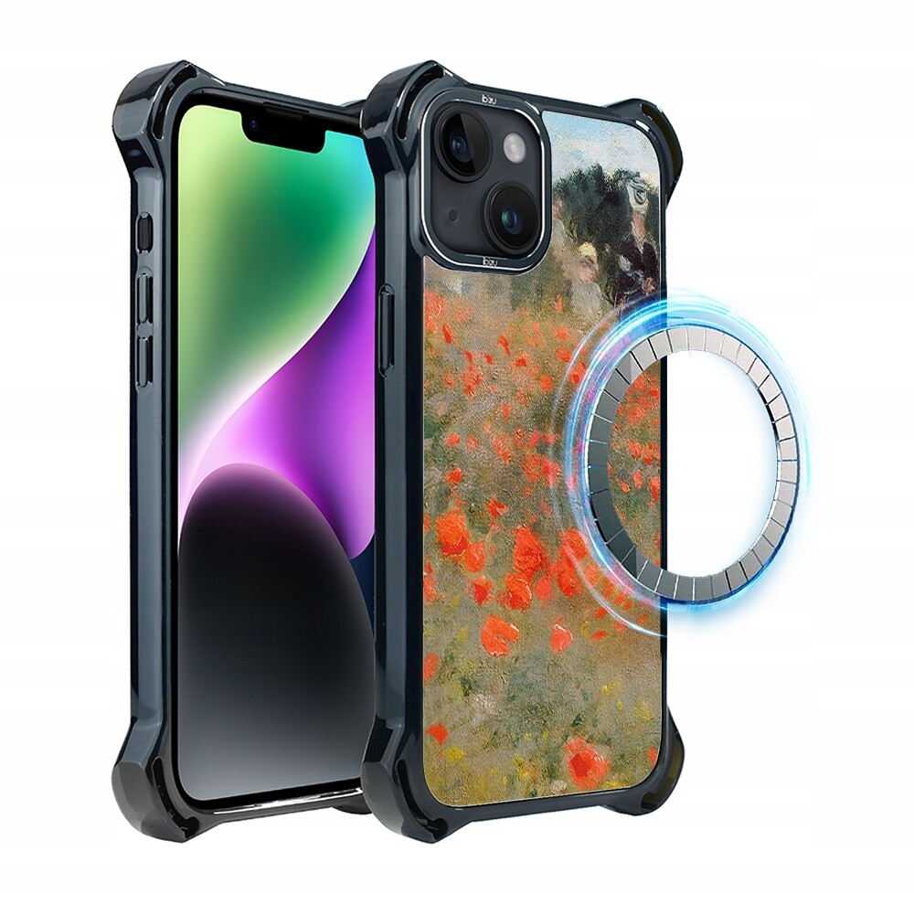 Pouzdro iPhone 14 Plus Ibizu DropGuard Ultra s MagSafe, pole máků