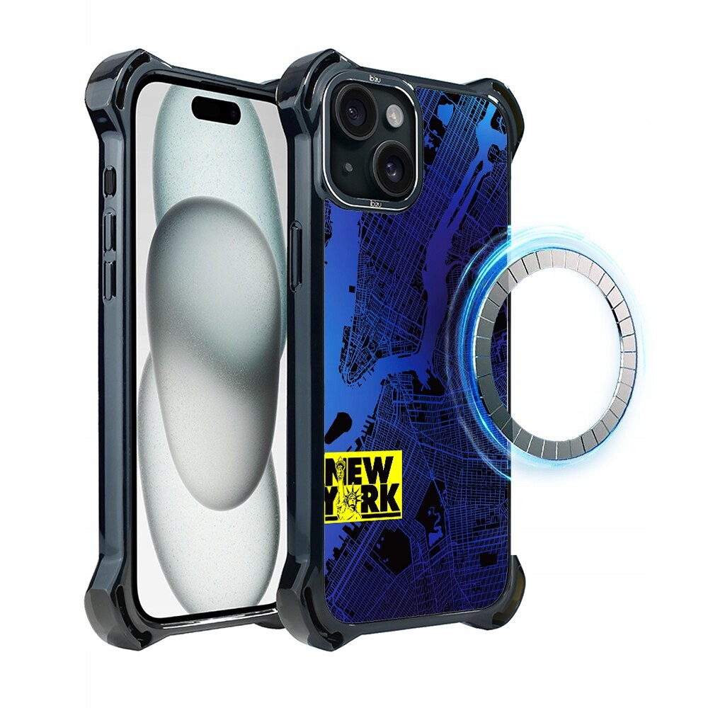 Pouzdro iPhone 15 Plus Ibizu DropGuard Ultra s MagSafe, New York