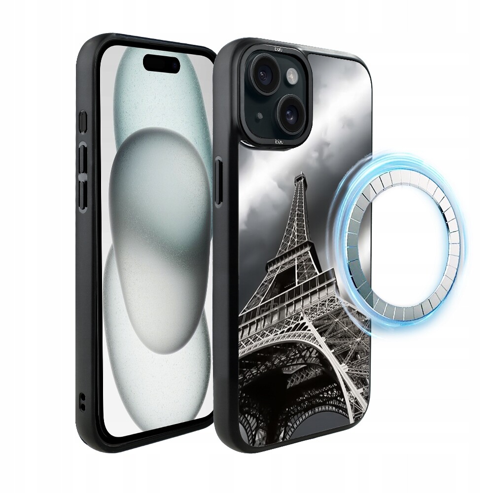 Pouzdro pro iPhone 15 Ibizu DropGuard Matt s MagSafe, Eiffelova věž