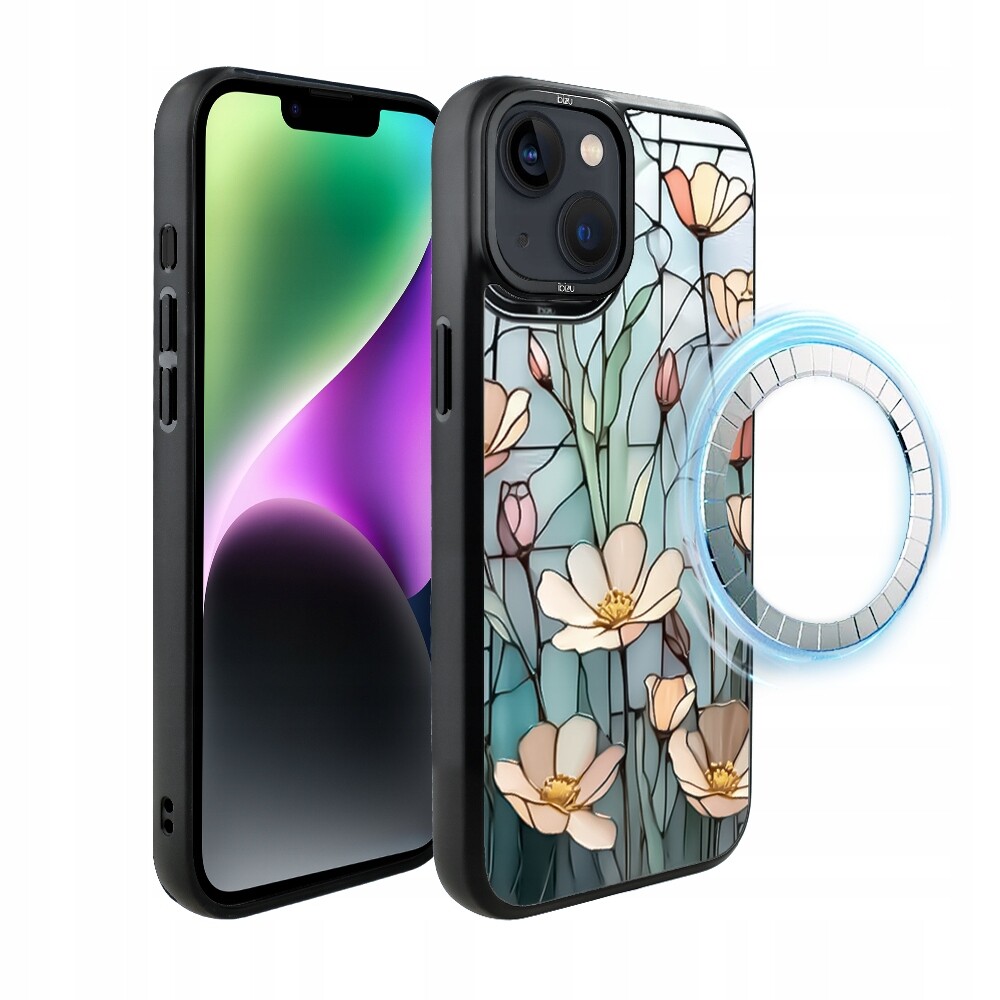 Pouzdro pro iPhone 14 Ibizu DropGuard Matt s MagSafe, Šepot květin