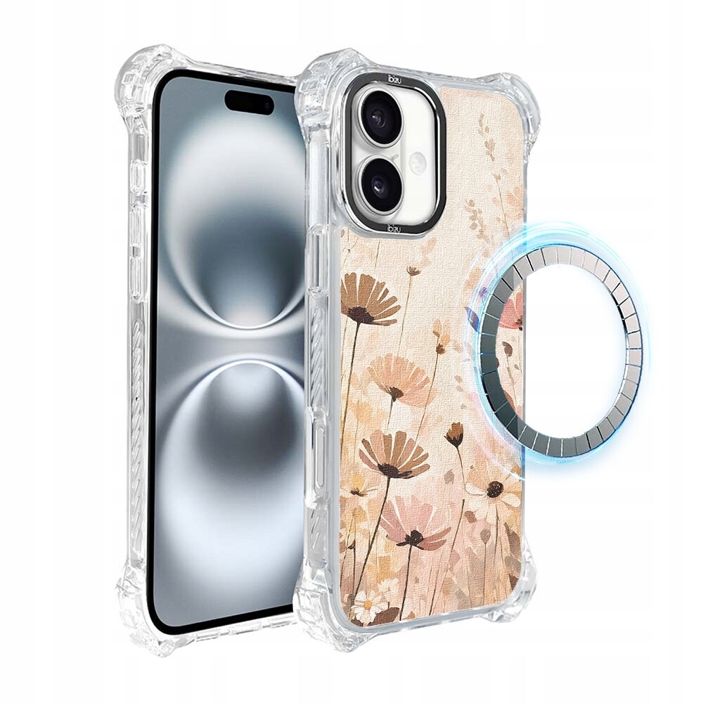 Pouzdro pro iPhone 16 Plus Ibizu DropGuard Ultra s MagSafe, Květinová louka