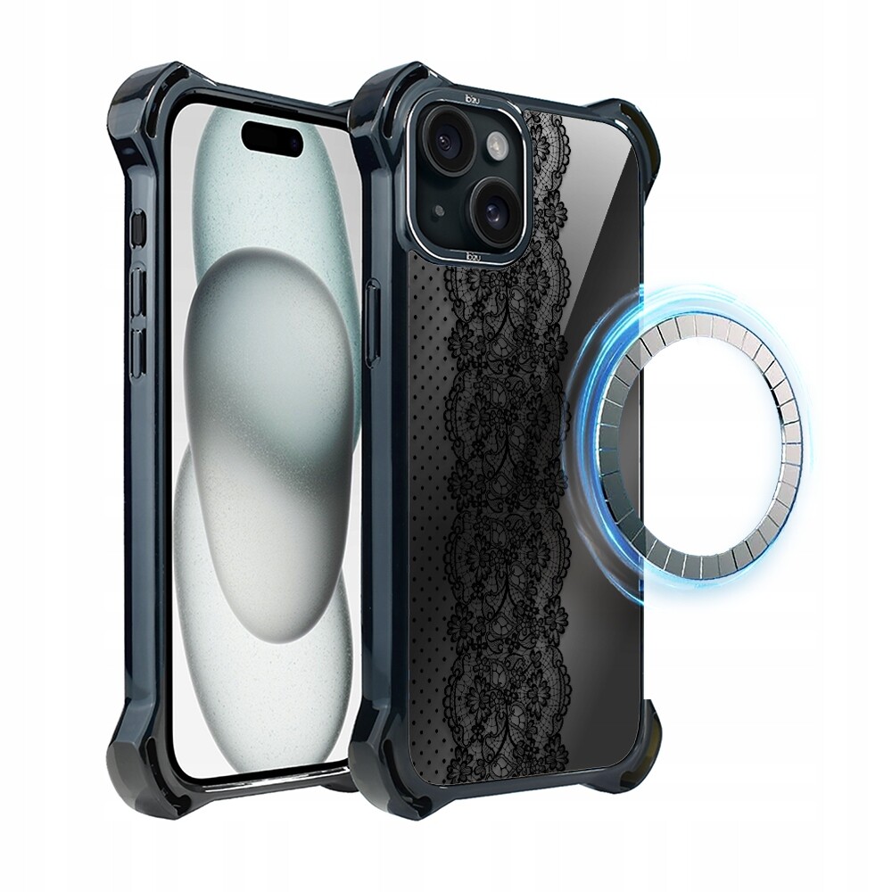 Pouzdro pro iPhone 15 Ibizu DropGuard Ultra s MagSafe, ozdobná krajka
