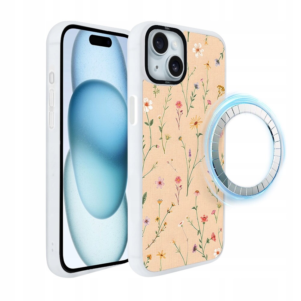 Pouzdro pro iPhone 15 Plus Ibizu DropGuard Matt s MagSafe, korálová louka