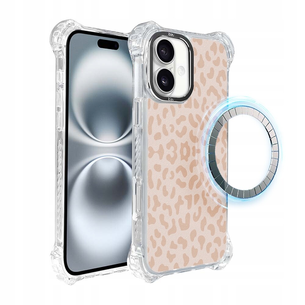 Pouzdro pro iPhone 16 Ibizu DropGuard Ultra s MagSafe, jemná panterka