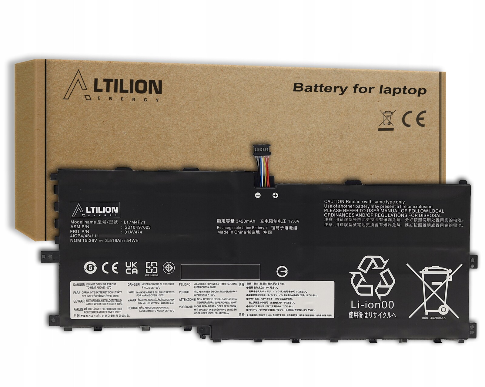 Baterie L17M4P71 L17C4P71 L17M4P73 01AV474 Lenovo ThinkPad X1 Yoga 3. generace