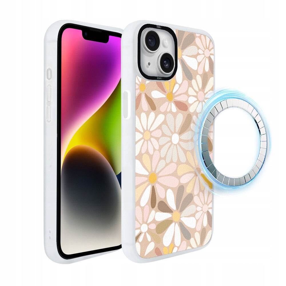 Matný Pouzdro Ibizu DropGuard pro iPhone 14 s MagSafe, vintage květiny