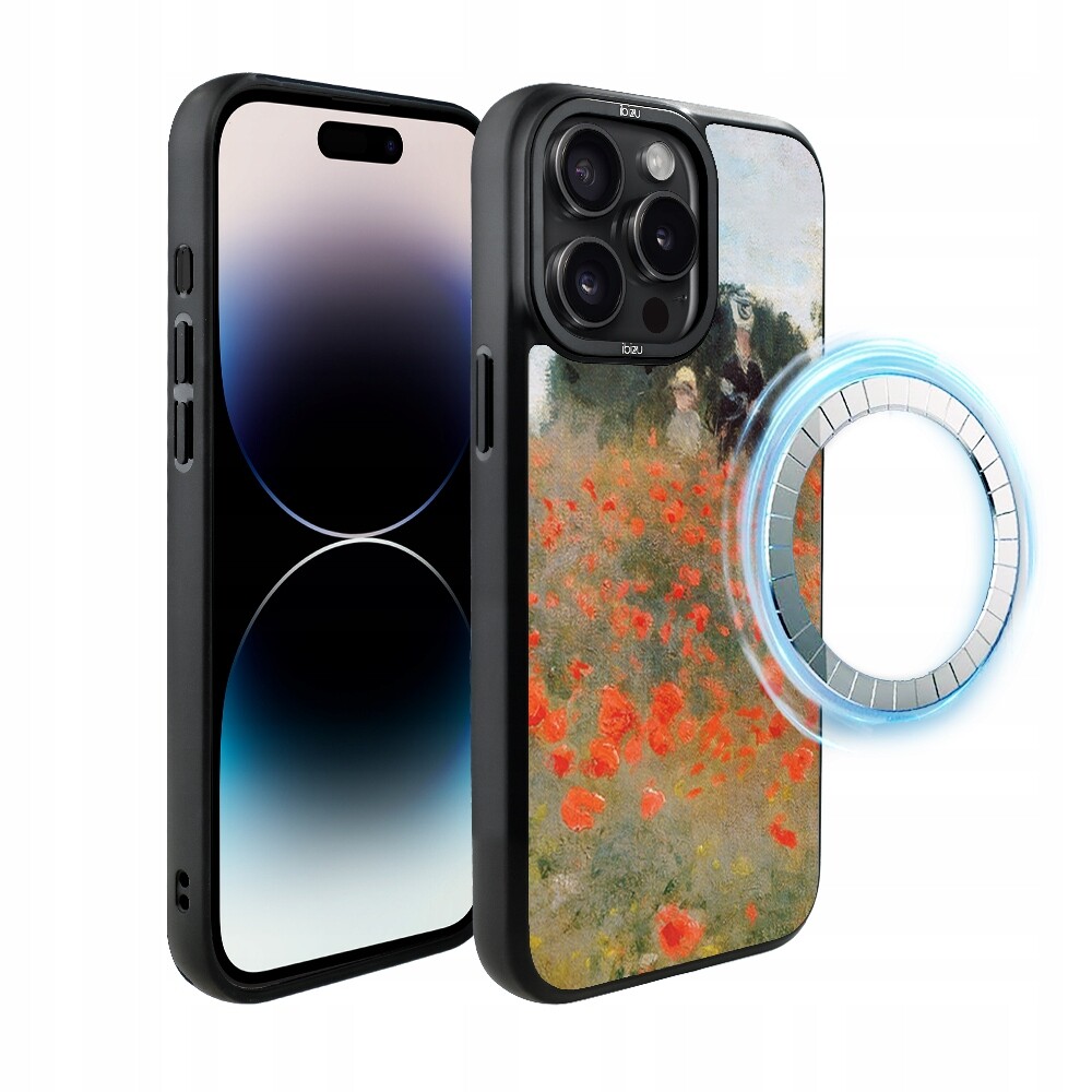 Pouzdro pro iPhone 14 Pro Ibizu DropGuard Matt s MagSafe, pole máků