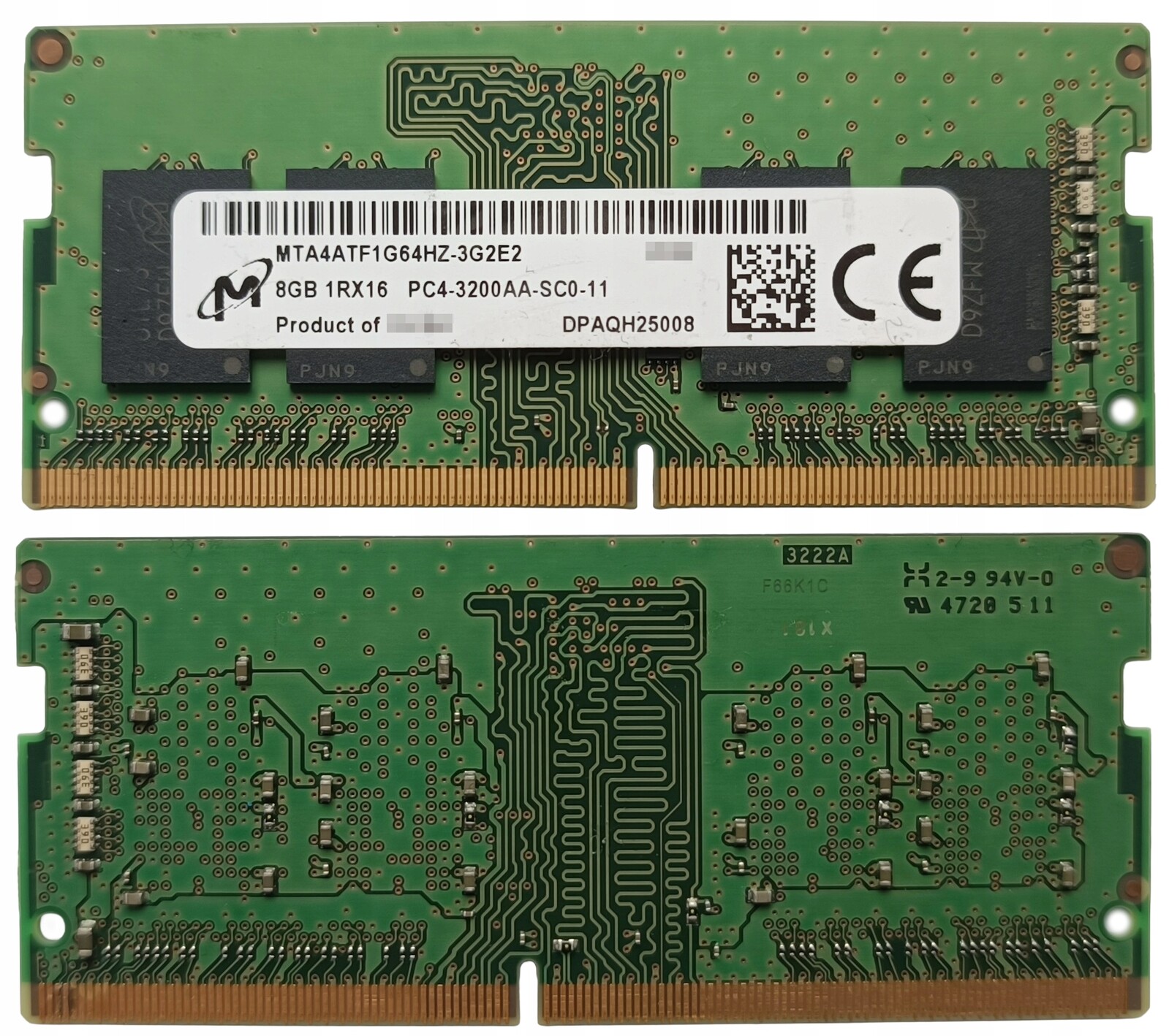 (n) 8GB 1*8GB Micron DDR4 3200MHz 1,2V MTA4ATF1G64HZ-3G2E2