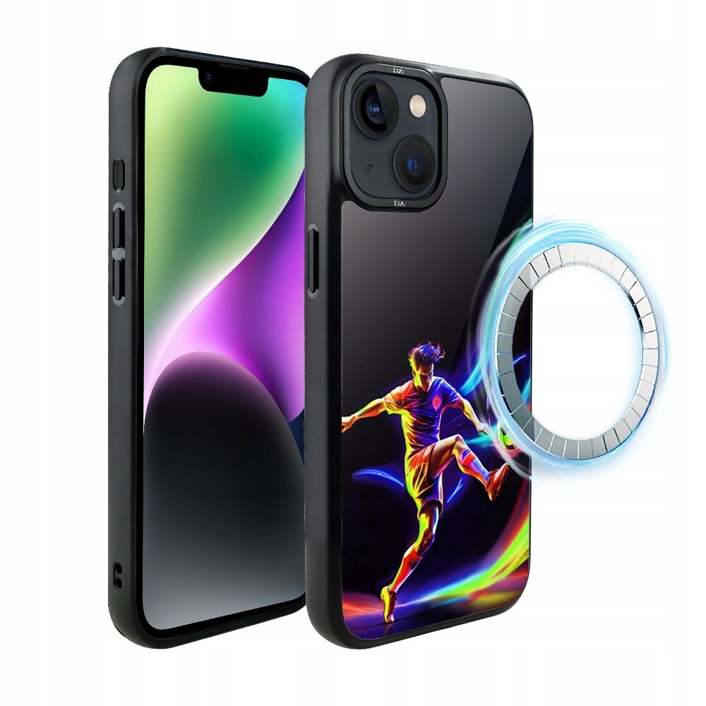 Pouzdro pro iPhone 14 Ibizu DropGuard Matt s MagSafe v rytmu fotbalu