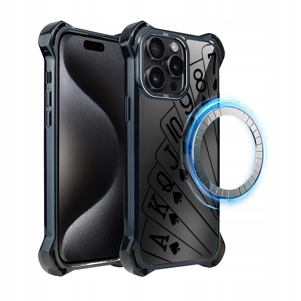 Pouzdro pro iPhone 15 Pro Ibizu DropGuard Ultra s MagSafe, hrací karty