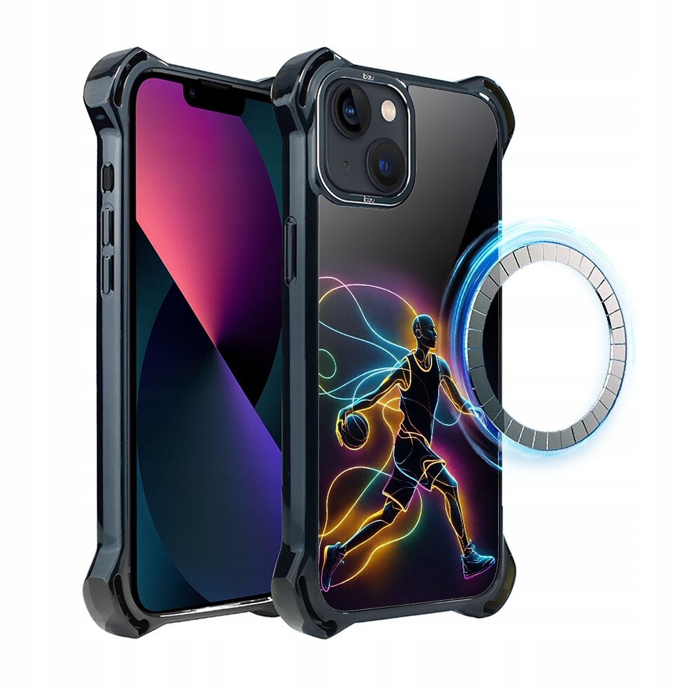 Pouzdro pro iPhone 13 Ibizu DropGuard Ultra s MagSafe, duch basketbalu