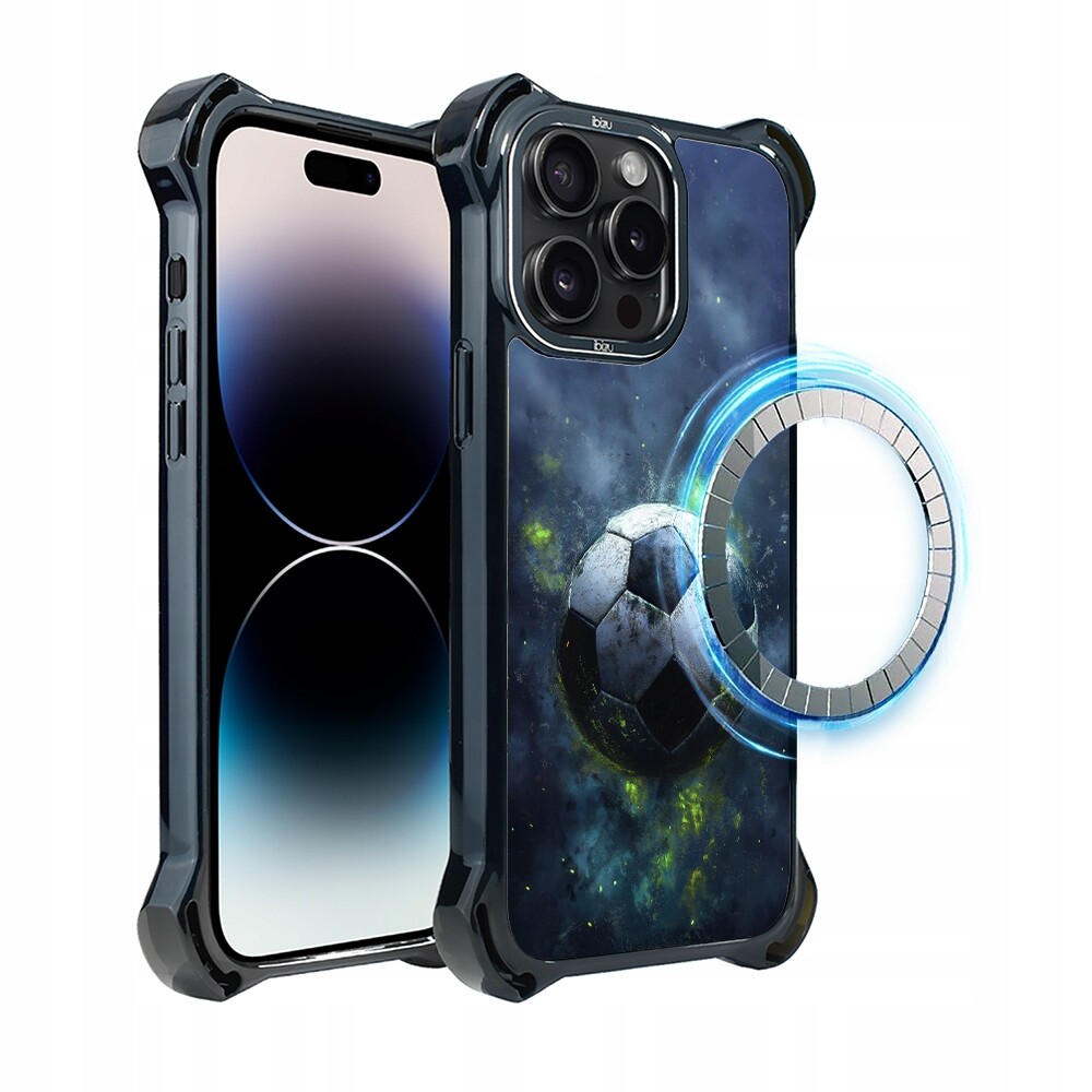 Pouzdro pro iPhone 14 Pro Ibizu DropGuard Ultra s MagSafe, Fotbal
