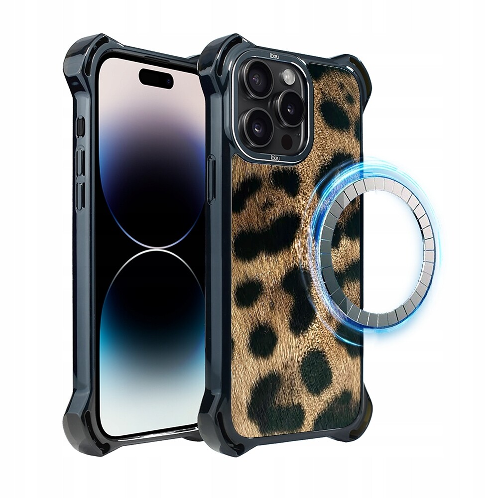 Pouzdro Ibizu DropGuard Ultra pro iPhone 14 Pro s MagSafe, leopardí