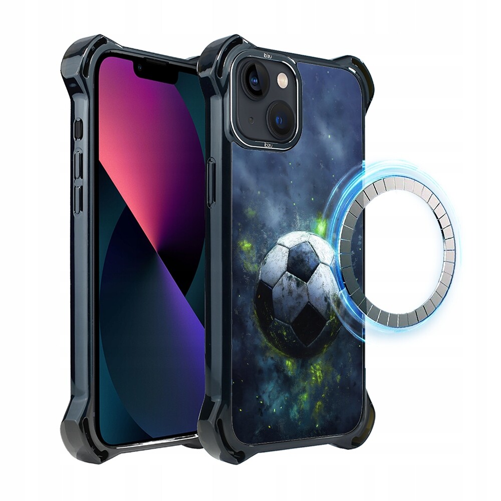 Pouzdro pro iPhone 13 Ibizu DropGuard Ultra s MagSafe, Fotbal