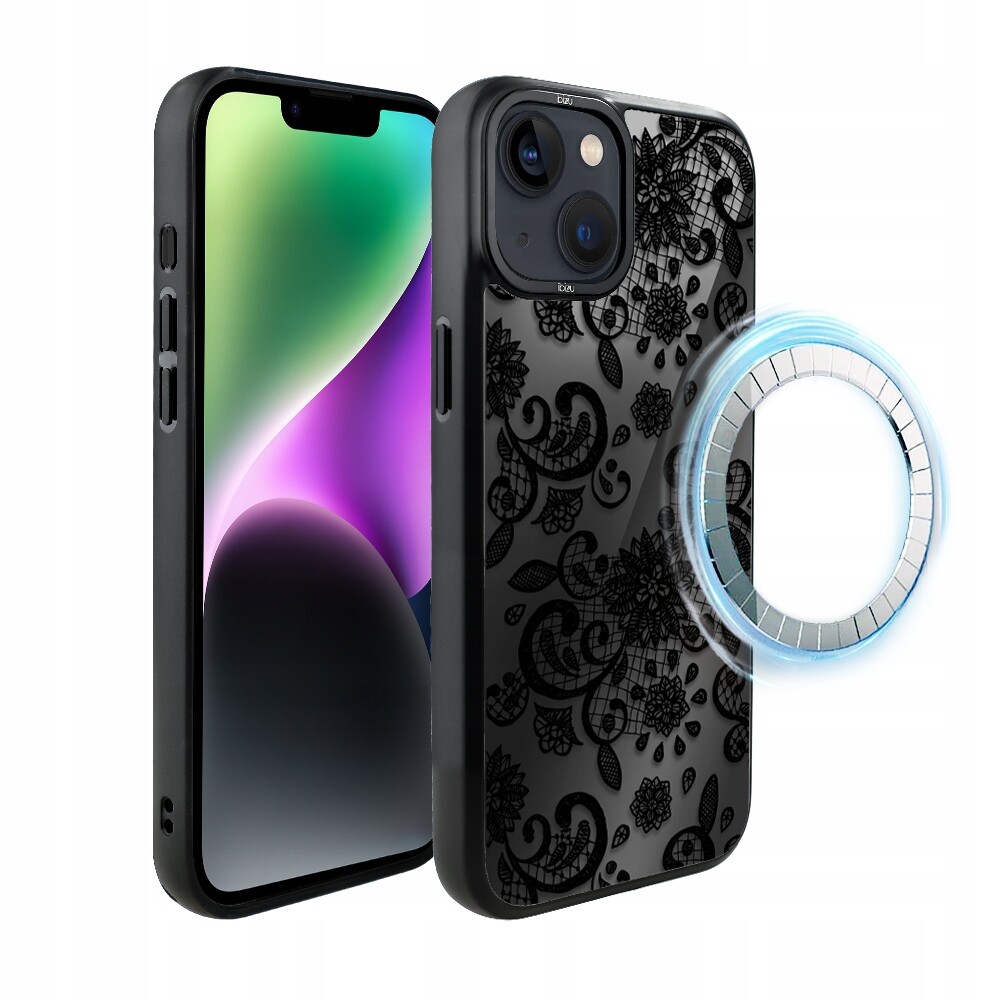Pouzdro pro iPhone 14 Plus Ibizu DropGuard Matt s MagSafe, krajková černá barva