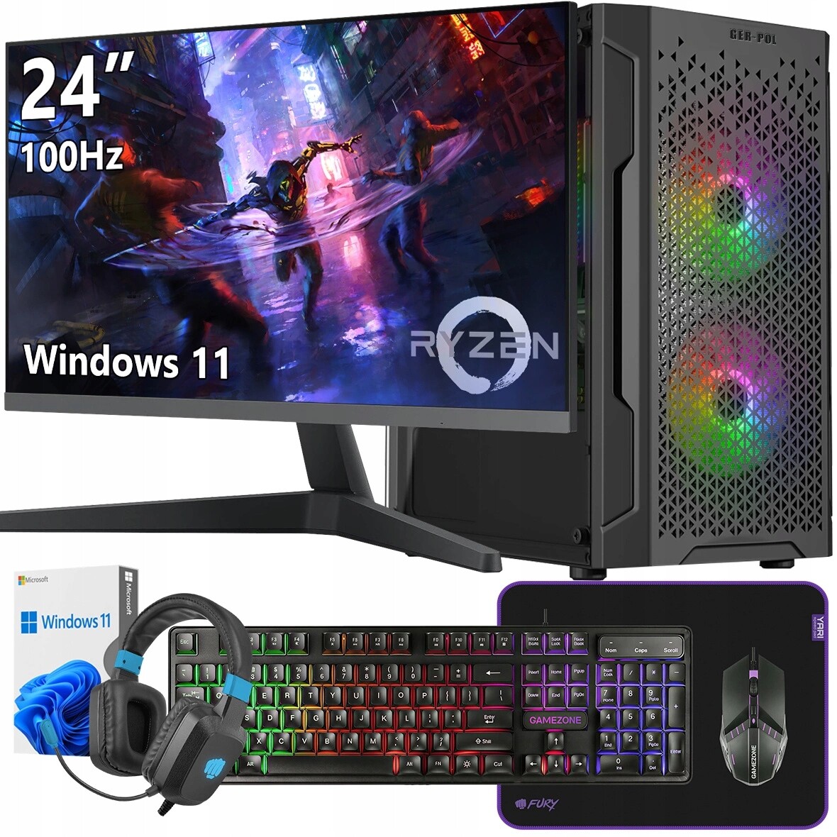 Počítač Gamer Pro Ryzen 9 5900X Rtx 5060 32GB Ssd 1TB Windows 11 Monitor