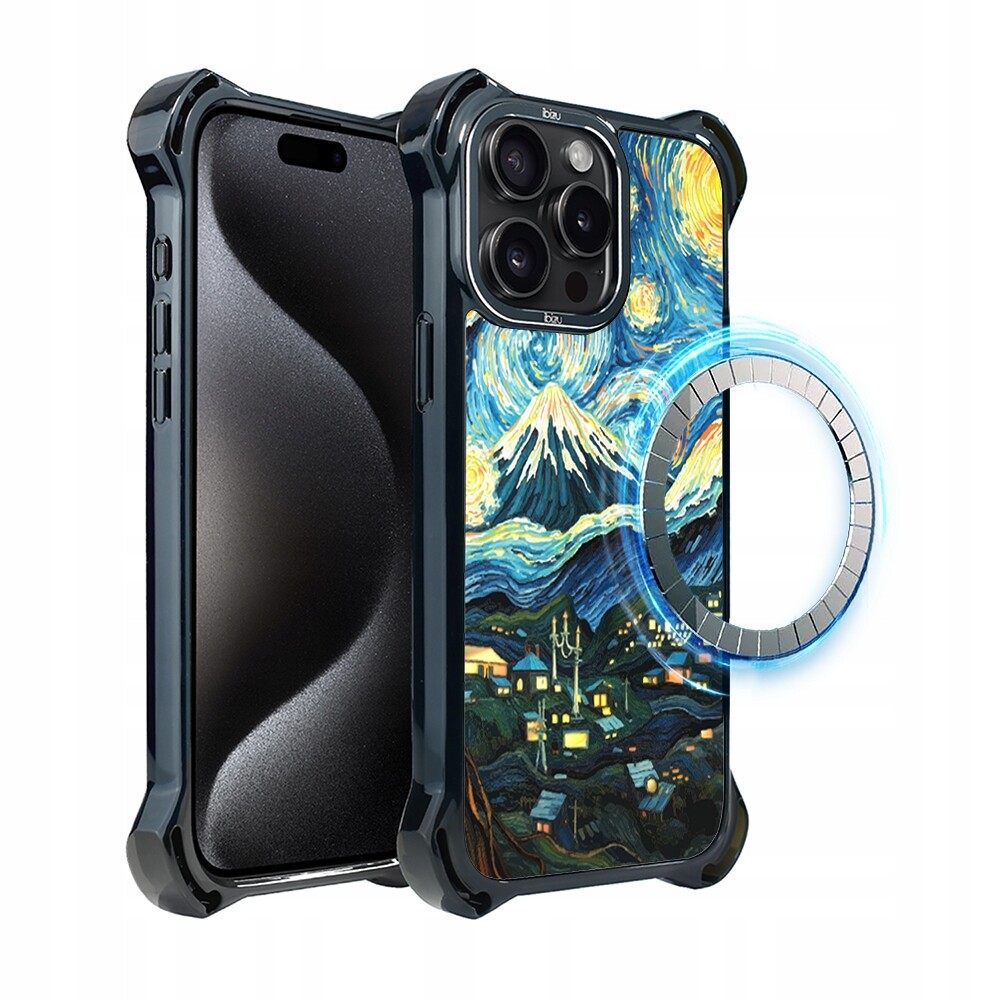 Pouzdro iPhone 15 Pro Max Ibizu DropGuard Ultra s MagSafe, Van Gogh, Night