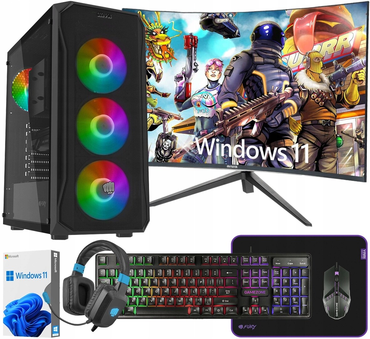 Počítač Ryzen 5 Rtx 5060 32GB Ssd 1TB Windows 11 Monitor 27