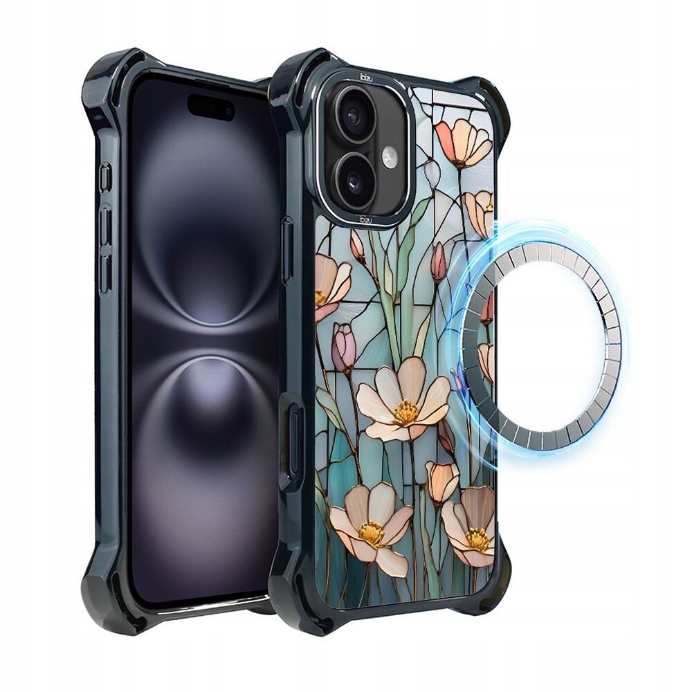 Pouzdro pro iPhone 16 Plus Ibizu DropGuard Ultra s MagSafe, Šepot květin