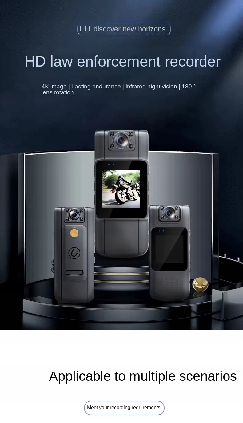 Kamera Body Cam Nahrávání zvuku 4K Přenosný policejní záznamník Wifi