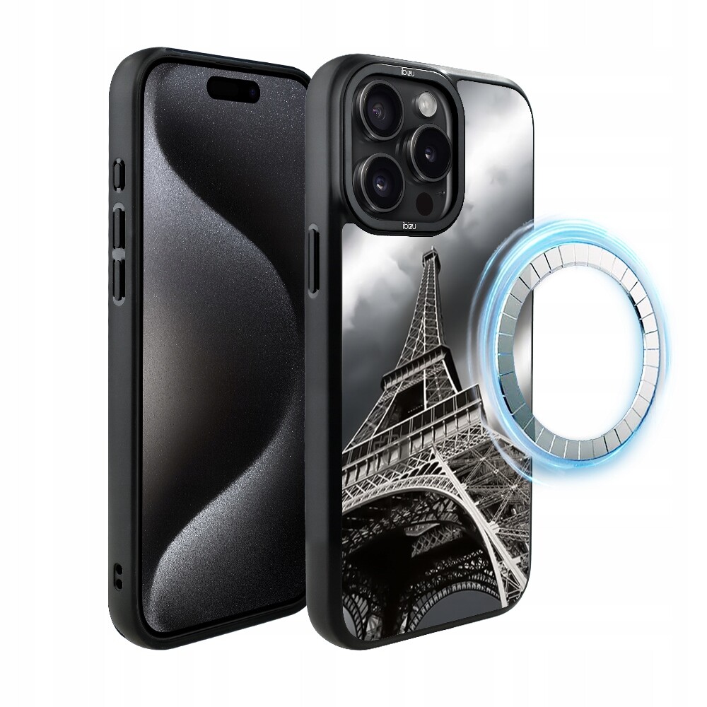 Pouzdro pro iPhone 15 Pro Max Ibizu DropGuard Matt s MagSafe, Eiffelova věž
