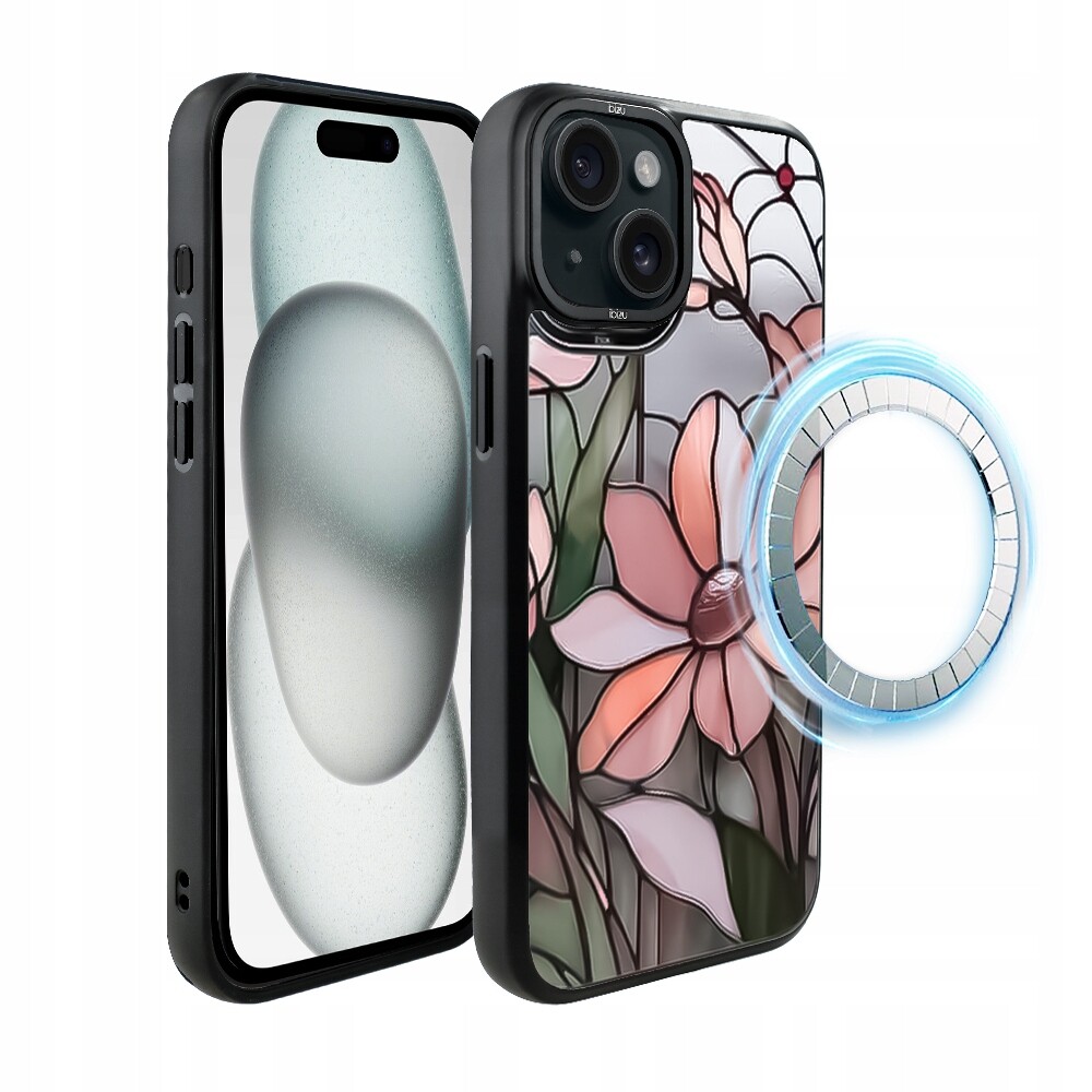 Matný Pouzdro Ibizu DropGuard s MagSafe pro iPhone 15, růžová magnolie