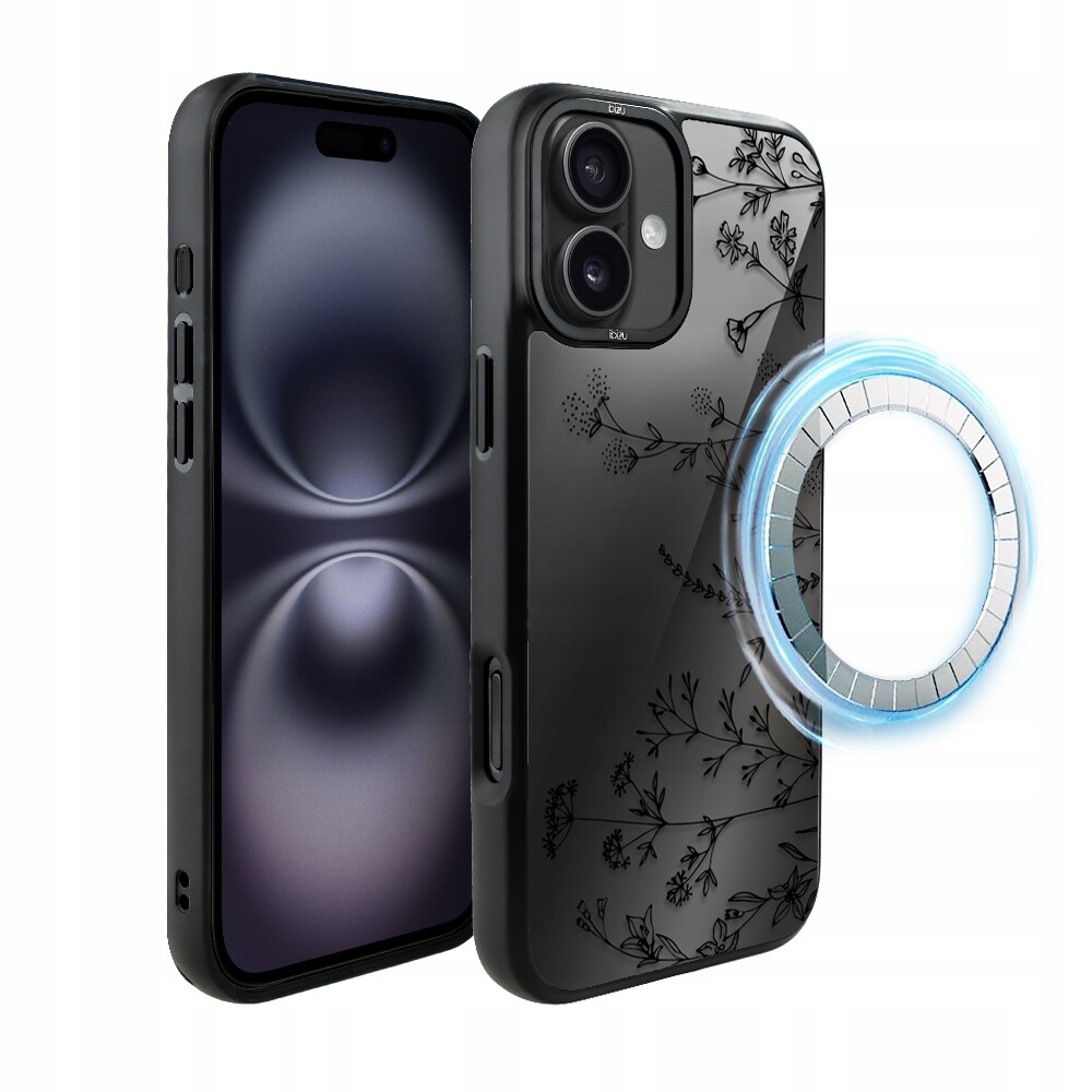 Pouzdro pro iPhone 16 Plus Ibizu DropGuard Matt s MagSafe, dotyk květin