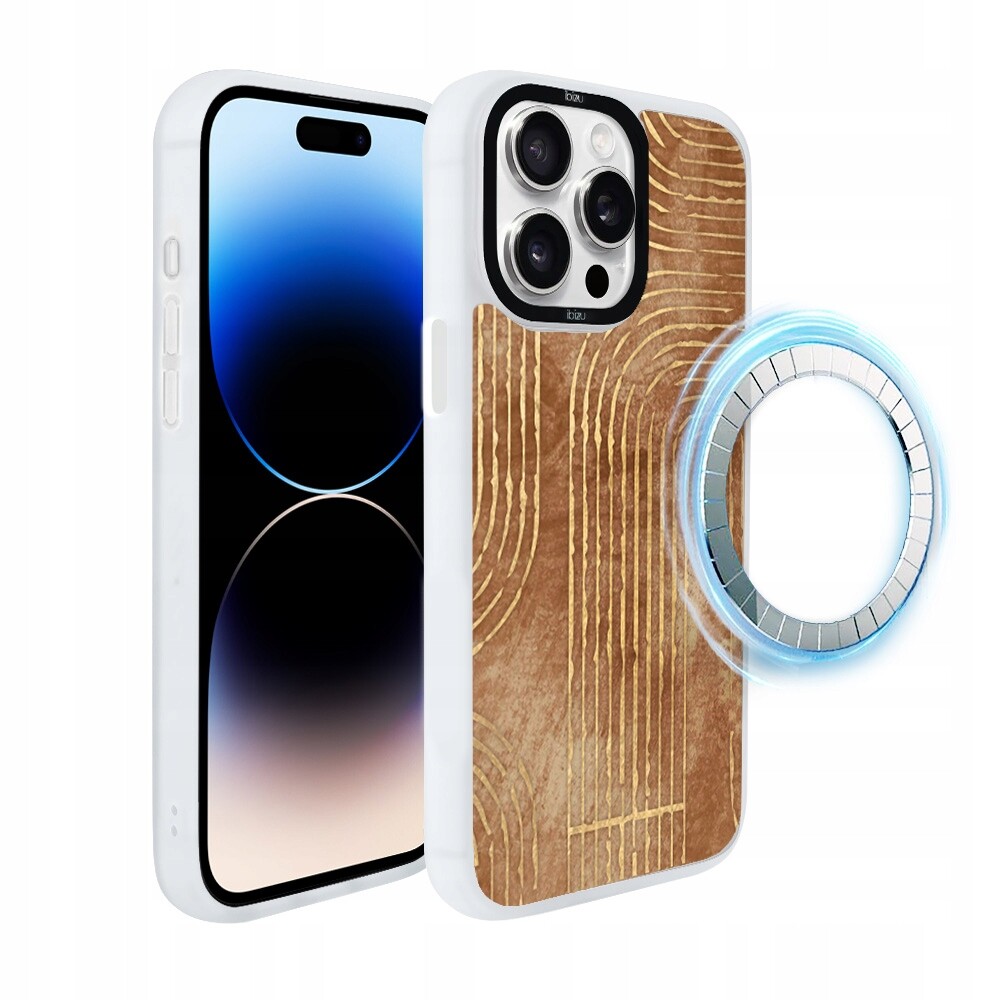 Pouzdro pro iPhone 14 Pro Ibizu DropGuard Matt s MagSafe, geometrické linie