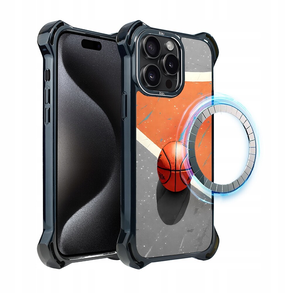 Pouzdro Ibizu DropGuard Ultra iPhone 15 Pro s MagSafe, Basketbal