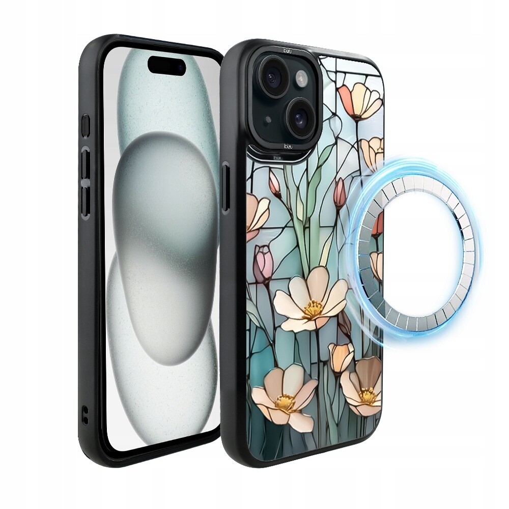 Pouzdro pro iPhone 15 Ibizu DropGuard Matt s MagSafe, Šepot květin