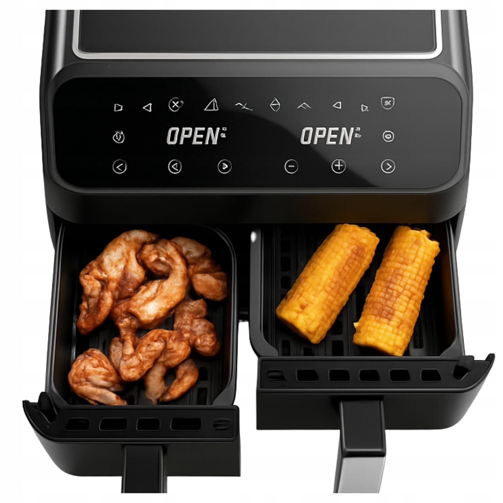 Air Fryer Fritéza beztuková dvoukomorová 4L 4L 2000W Dva koše XXL