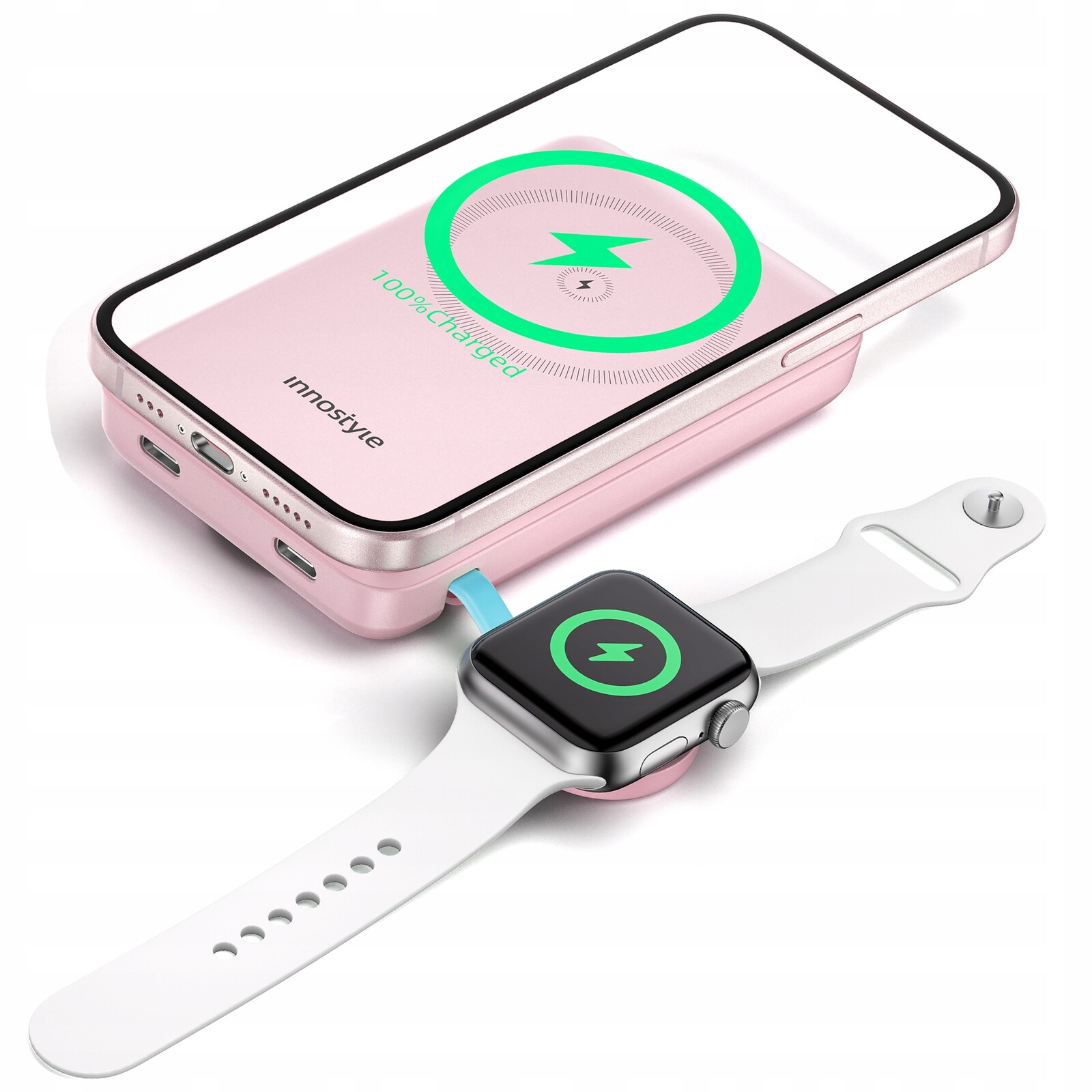Innostyle Powerduo 2V1 Rychlý Indukční Powerbank Pro Magsafe Watch 10000