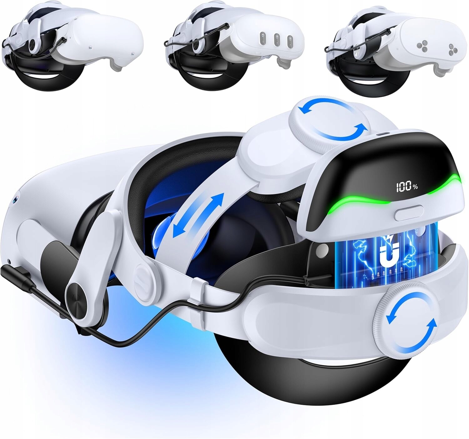 Páska Na Hlavu Brýle Vr MQ4000 Elite Head Strap Pro Meta Quest 3/2 +aku