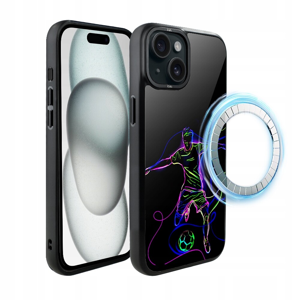 Matný Pouzdro Ibizu DropGuard pro iPhone 15 s MagSafe, síla fotbalu