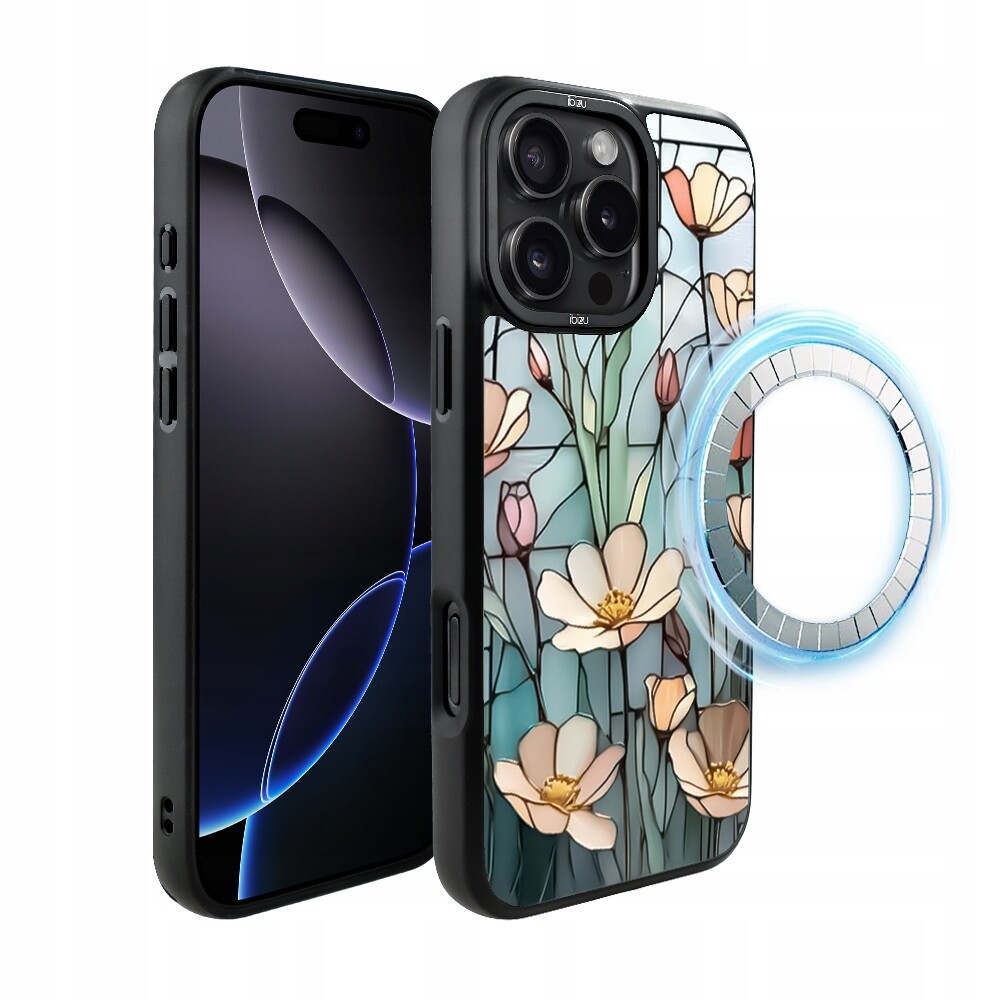 Pouzdro pro iPhone 16 Pro Max Ibizu DropGuard Matt s MagSafe, Šepot květin