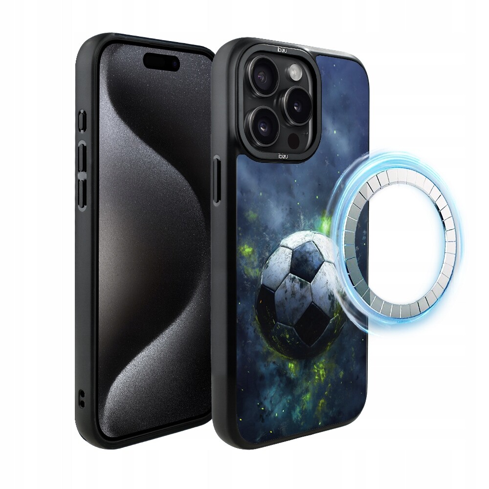 Pouzdro pro iPhone 15 Pro Ibizu DropGuard Matt s MagSafe, Fotbal